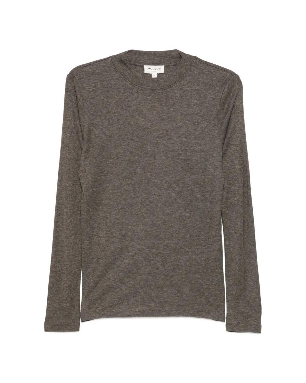 MAISON 123 Gray Flynn Long-Sleeve High-Neck T-Shirt