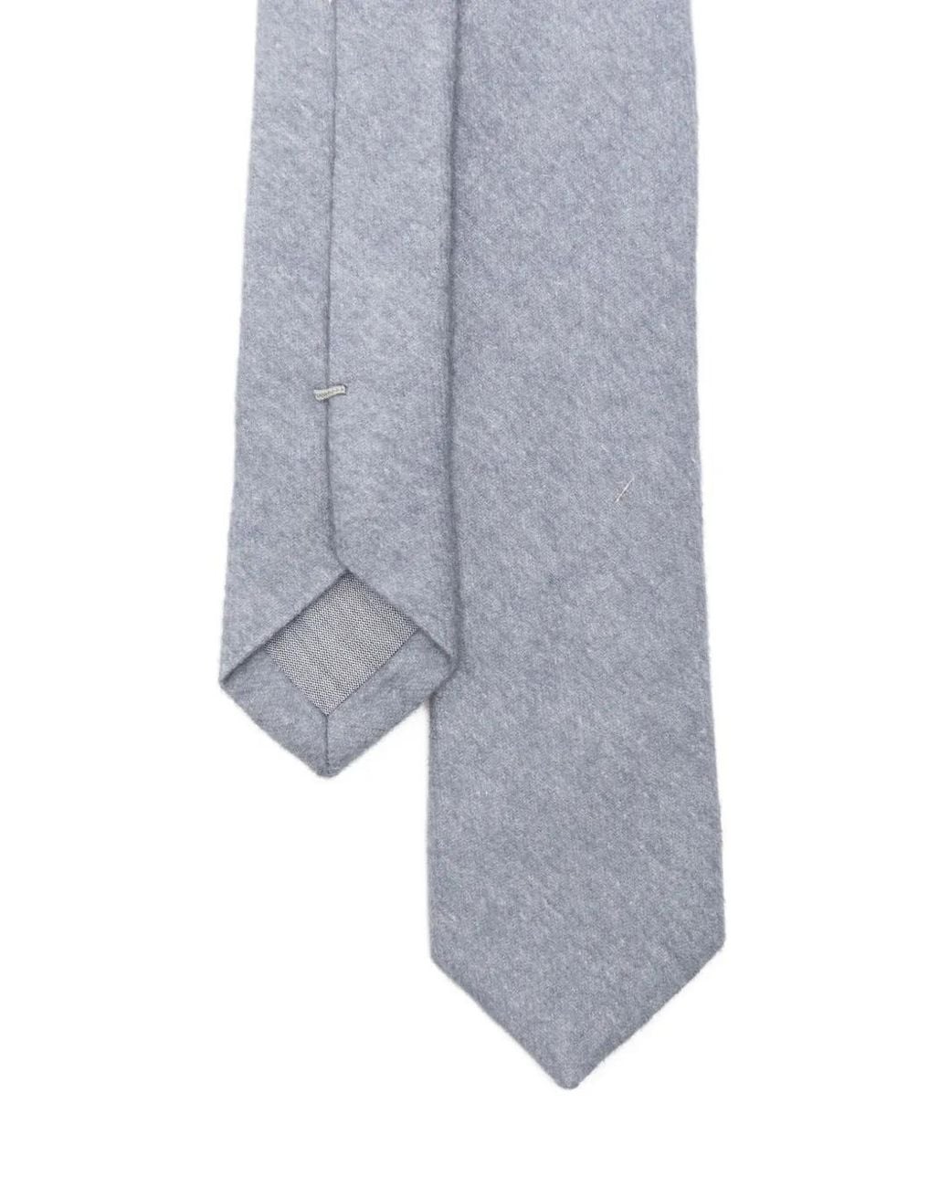 Eleventy White Pointed-Tip Tie for men