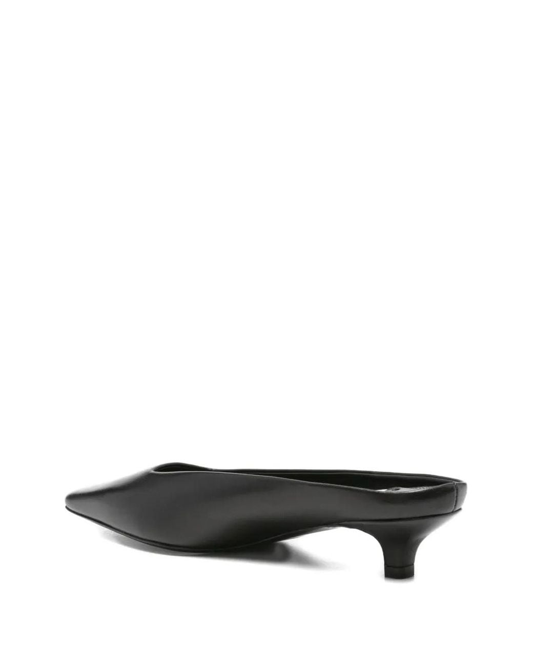 Totême Black Square-Toe Leather Mules