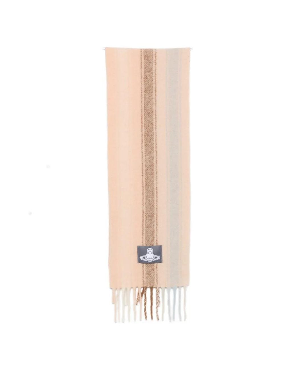 Vivienne Westwood White Orb-Patch Striped Scarf