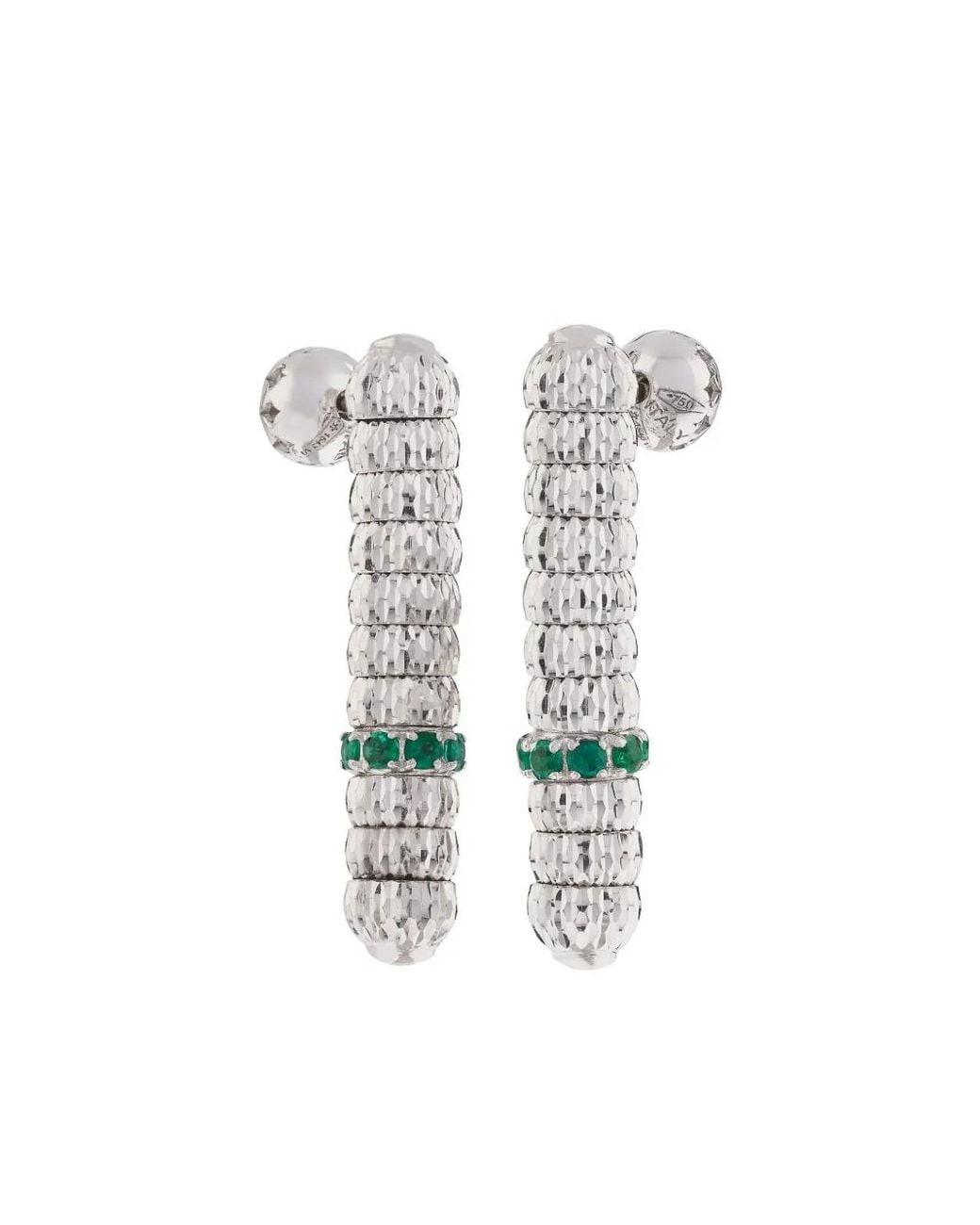 Officina Bernardi White 18Kt Enigma Emerald Drop Earrings