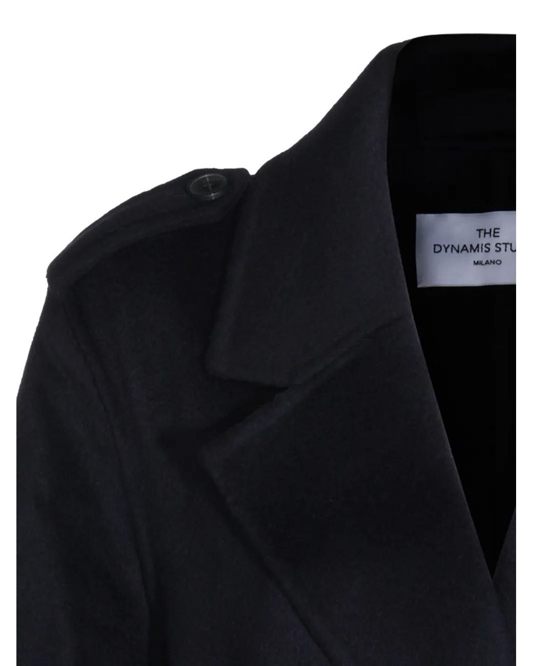 The Dynamis Studio Black Double-Breasted Belted Coat