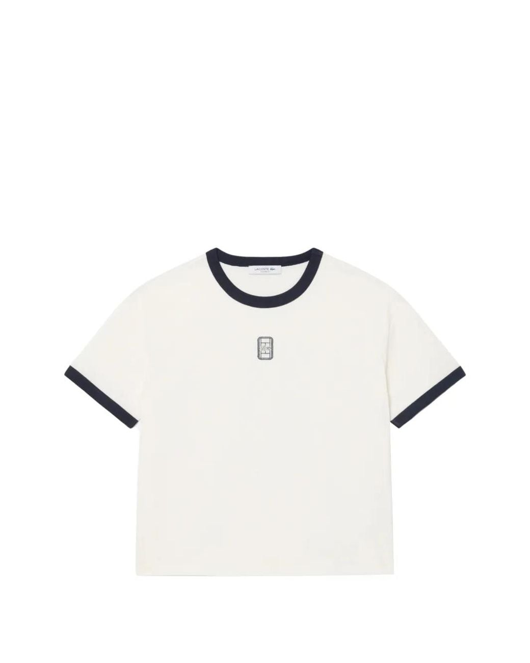 Lacoste White Embroidered Badge Jersey T-Shirt