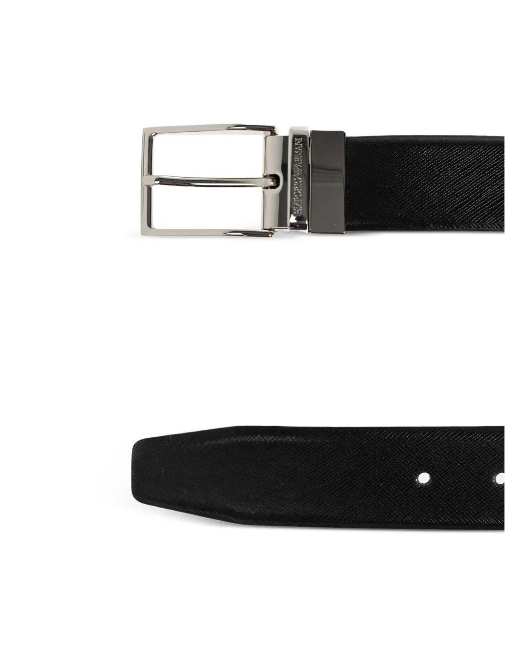 Emporio Armani White Leather Belt for men