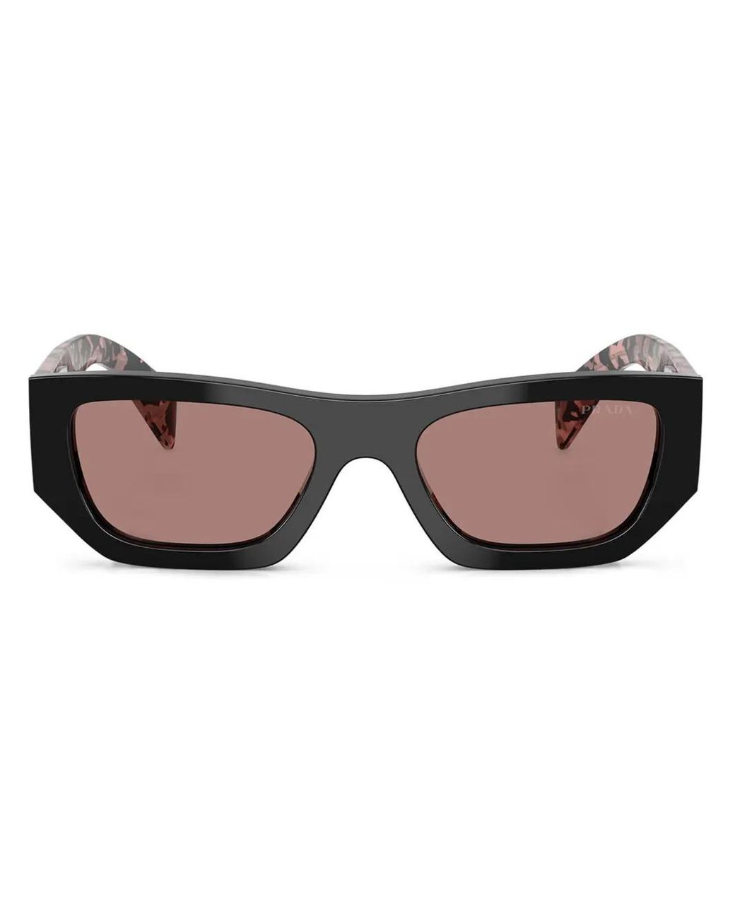 Prada Brown Geometric-Frame Sunglasses