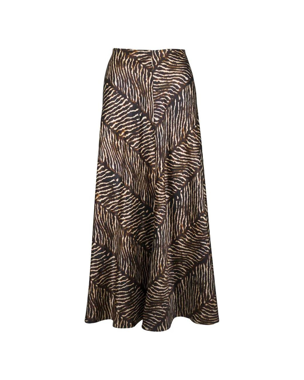Peter Cohen Brown Animal-Print Midi Skirt