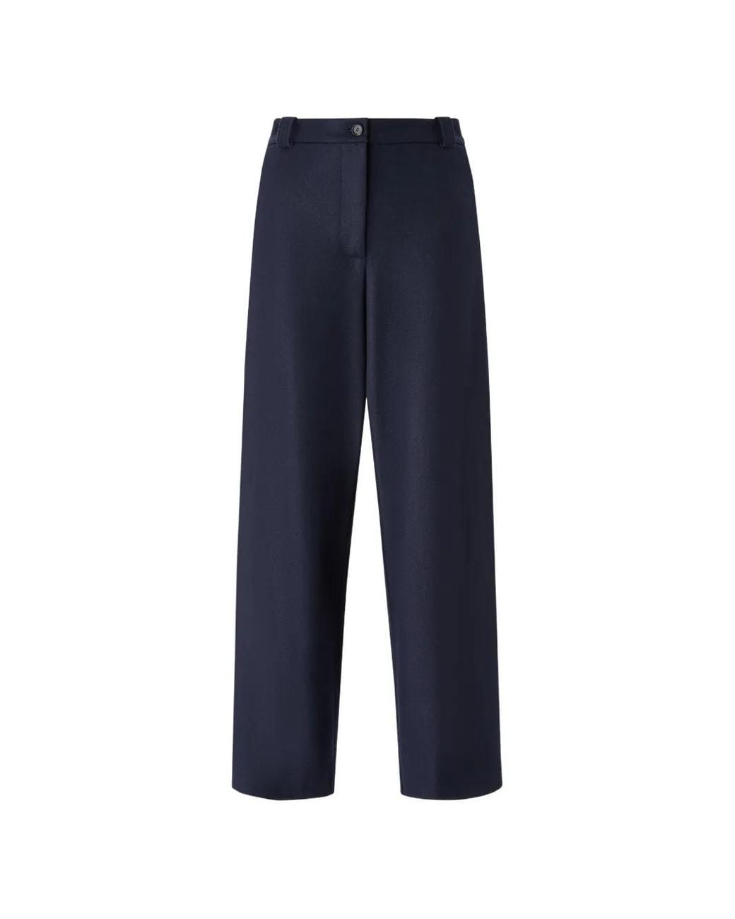 Pinko Blue Logo-Patch Straight-Leg Trousers