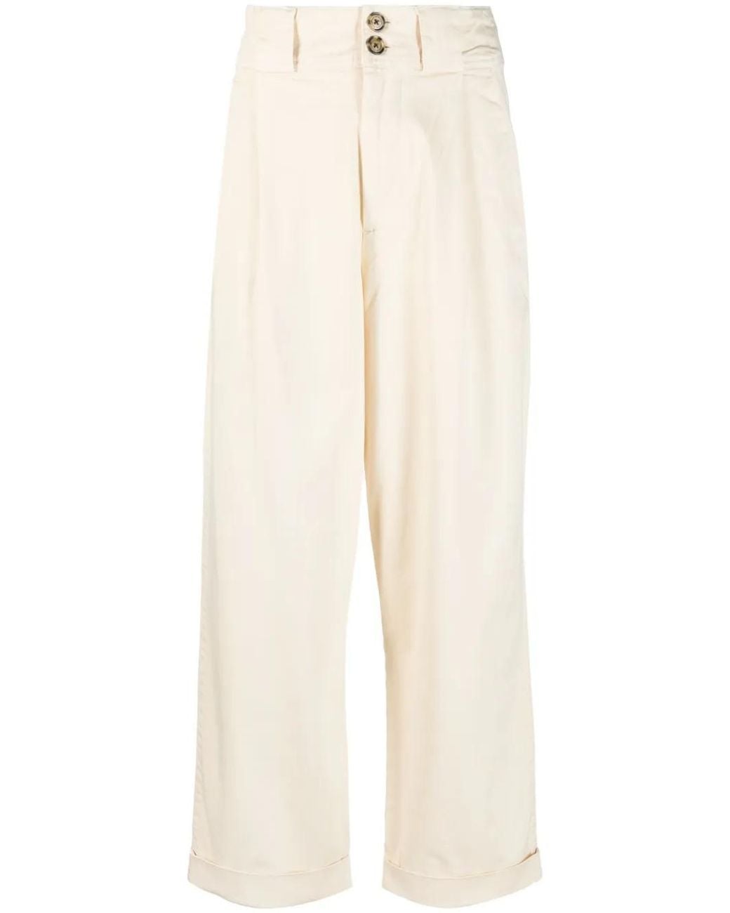 Woolrich White High-Waisted Tailored Trousers