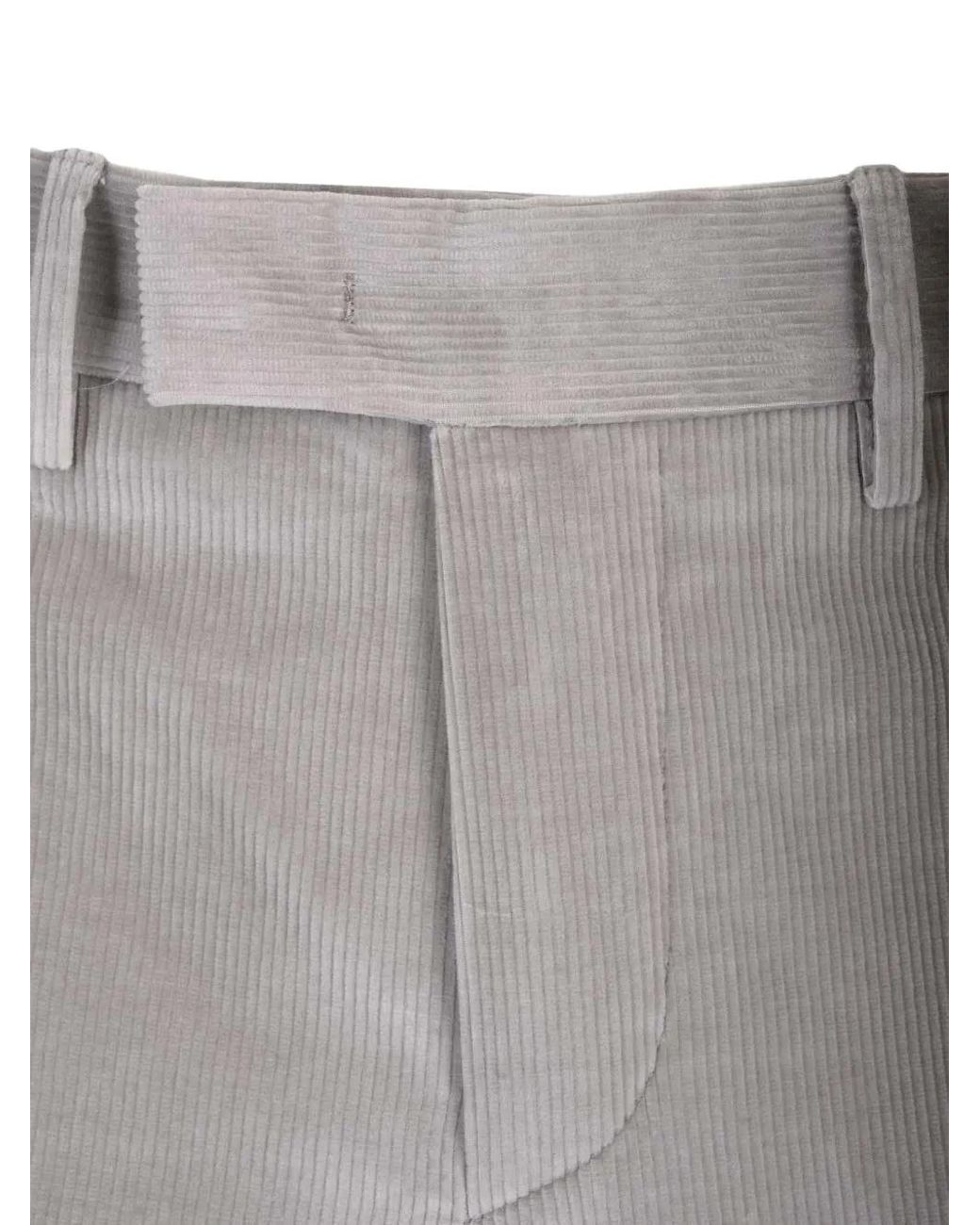 PT Torino Gray Master Corduroy-Velvet Trousers for men