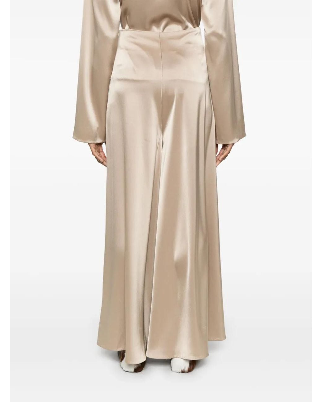 Nanushka Natural Satin Trousers
