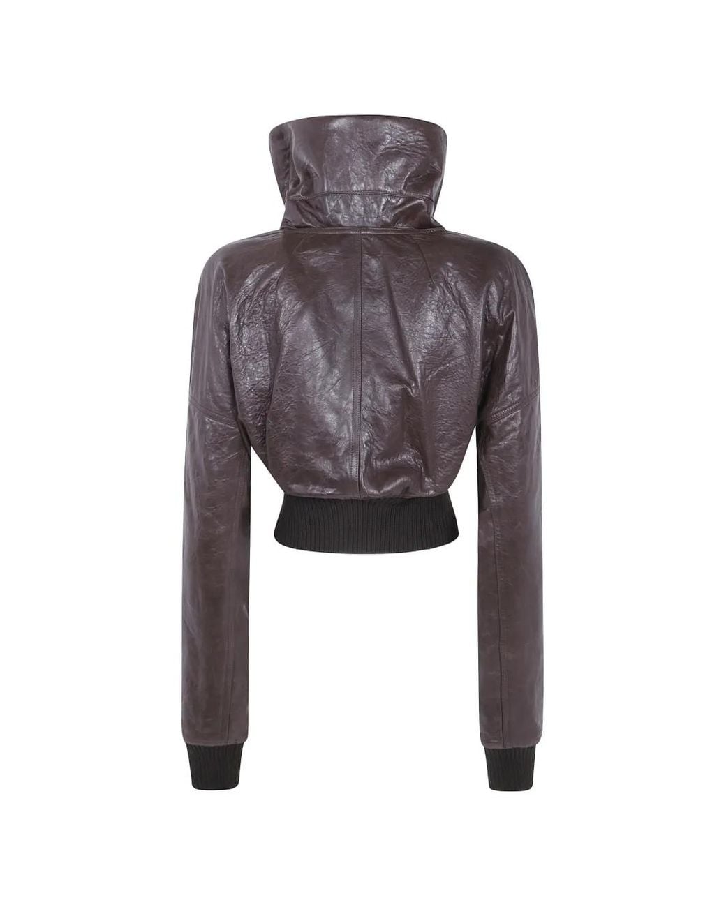 Rick Owens Black Veste Crop En Cuir