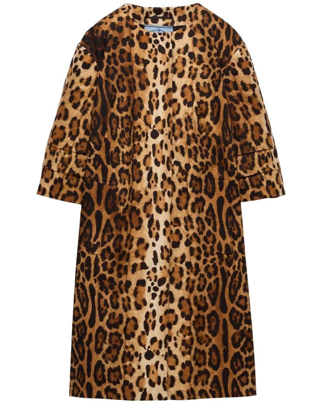 Prada Brown Leo Printed Coat