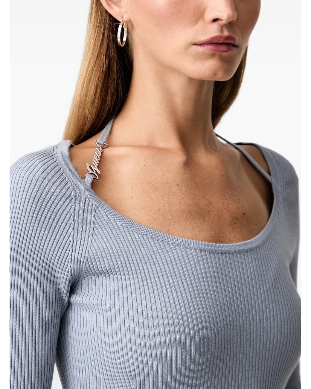Jersey Con Placa Del Logo Guess de color Gray