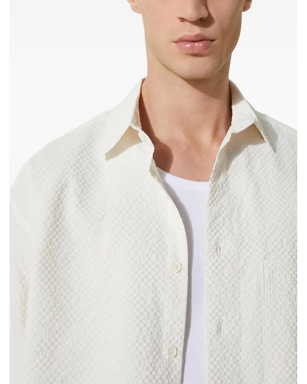 MKI Miyuki-Zoku White Button-Fastening Shirt for men