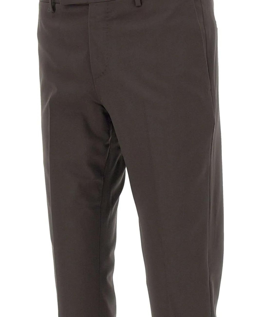 PT Torino Gray Welt Straight Trousers for men