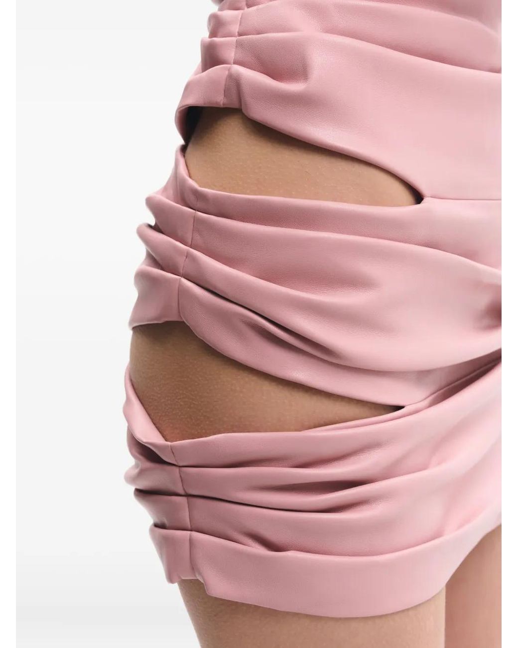 Lika Pink Cut-Out Draped Mini Skirt