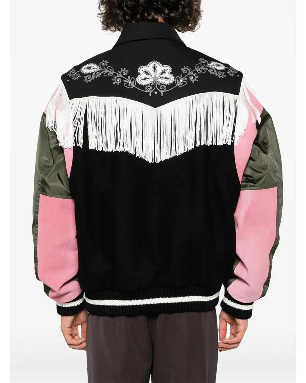 DSquared² Black Frayed-Trim Bomber Jacket for men
