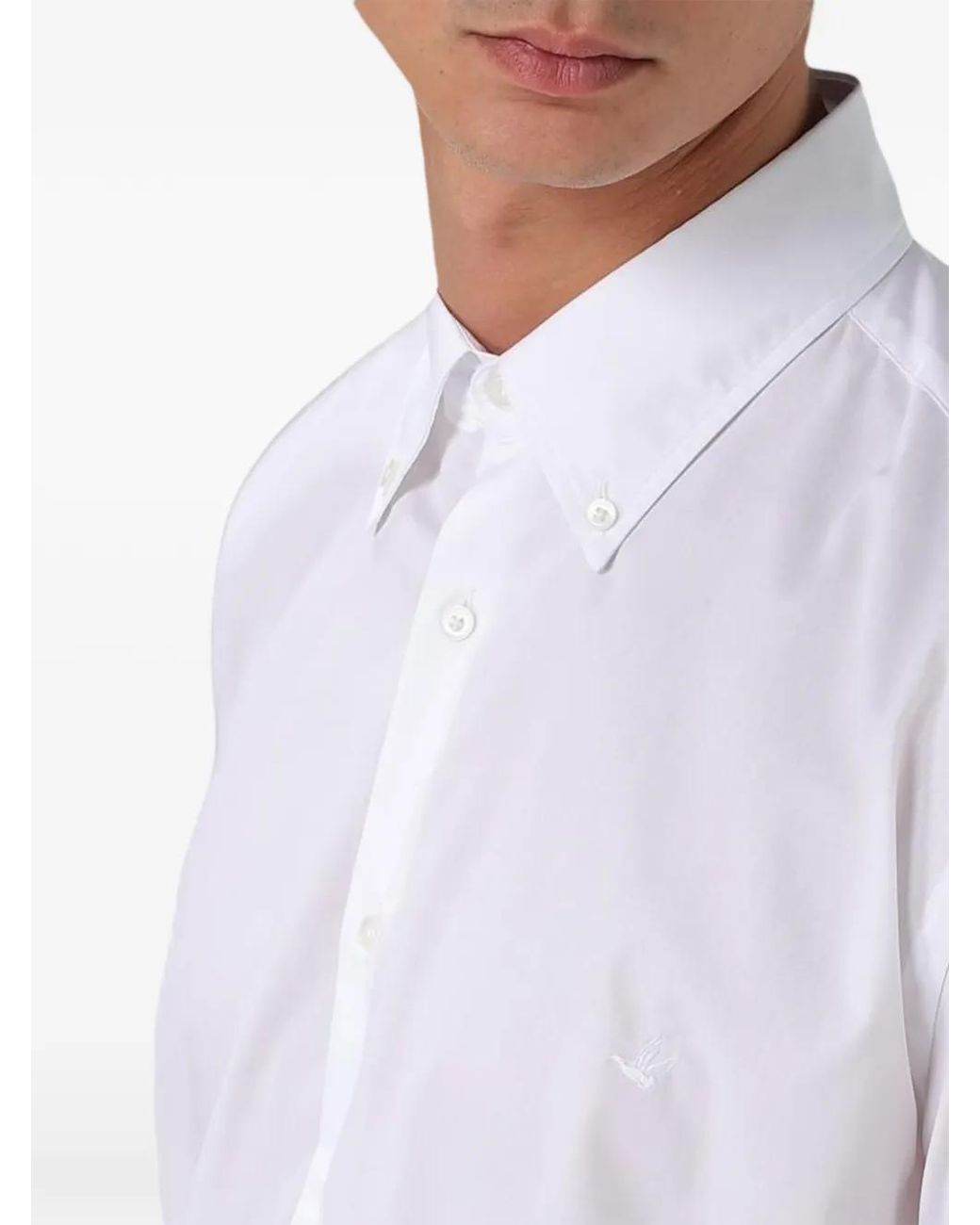 Brooksfield White Chemise En Coton À Boutonnière for men