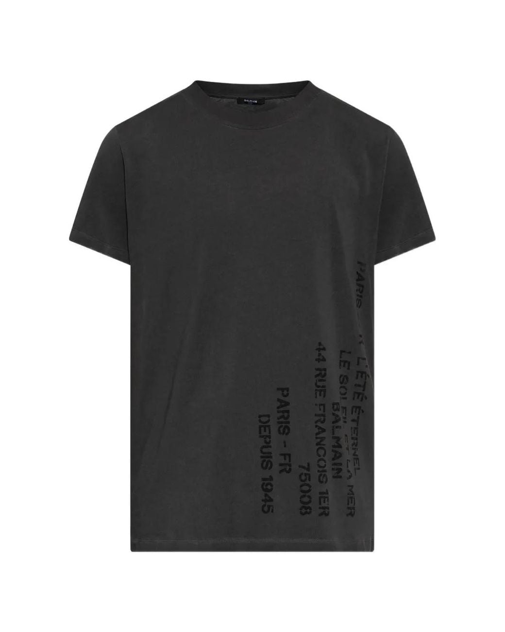 Camiseta Con Logo Estampado Balmain de hombre de color Black