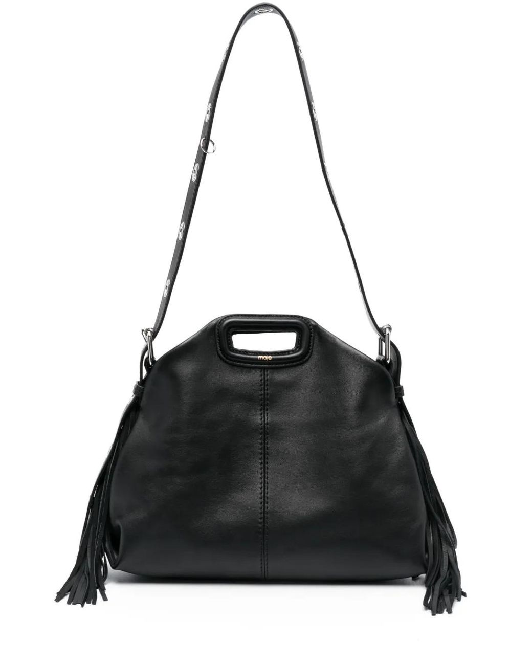 Maje Black Miss M Leather Shoulder Bag