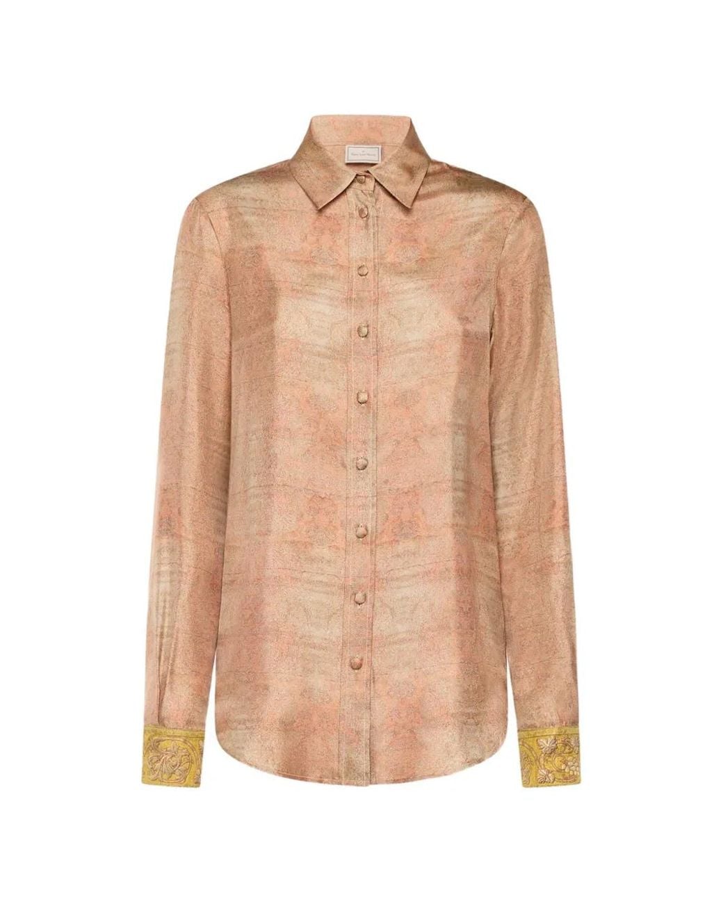 Pierre Louis Mascia Natural Aloe Paisley-Print Silk Shirt