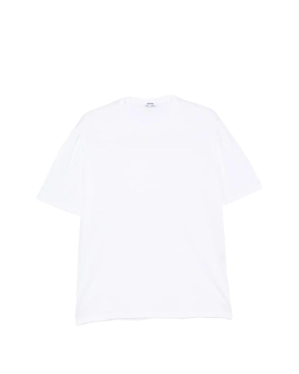 Cesare Attolini White Pleated-Sleeve T-Shirt for men