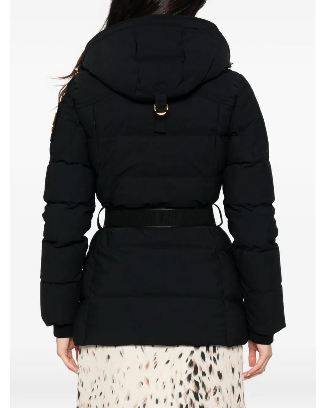Moose Knuckles Black Belted Hooded Jacket
