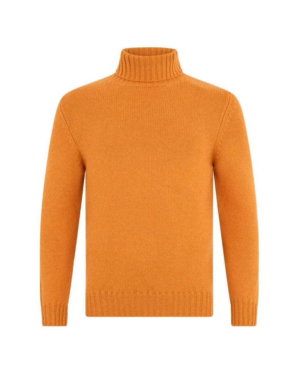 Fedeli Orange Pull En Cachemire À Col Roulé for men