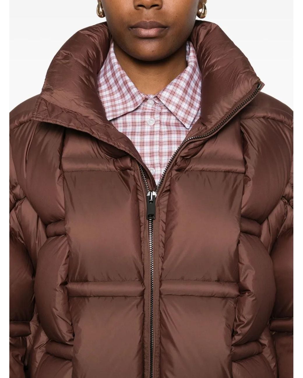 RAXXY Brown Zip-Up Puffer Jacket