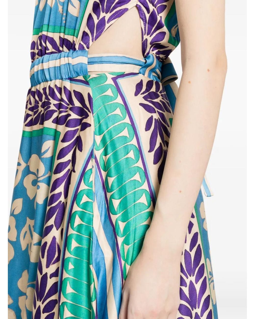 Sandro Blue Floral Print Maxi Dress