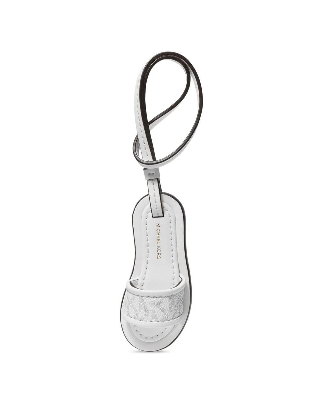 Michael Kors White Slide Logo-Print Bag Charm