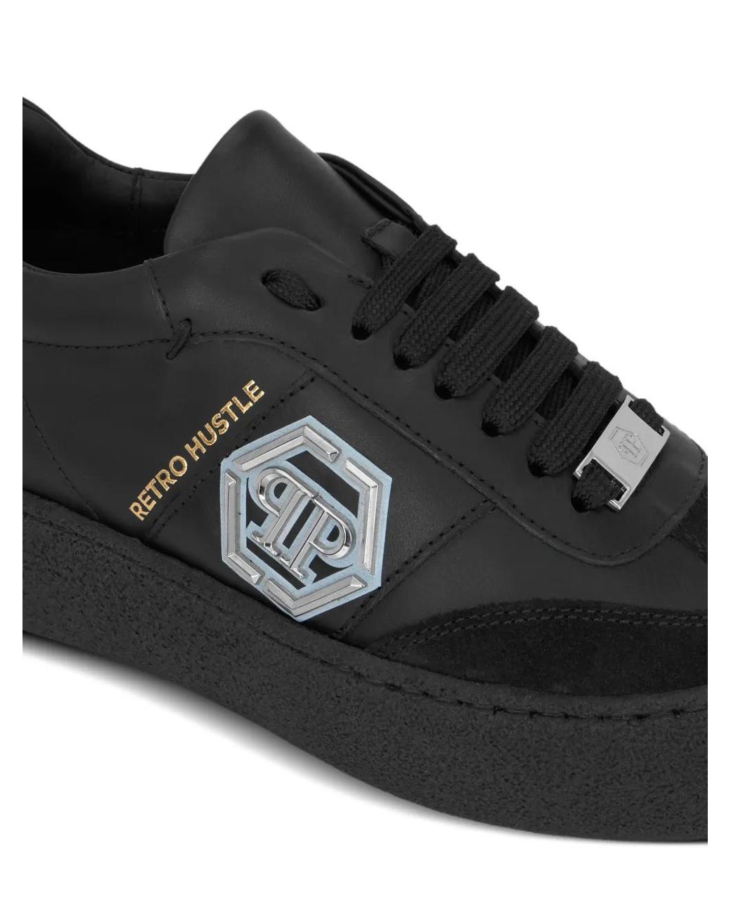 Philipp Plein Black Retro Hustle Sneakers