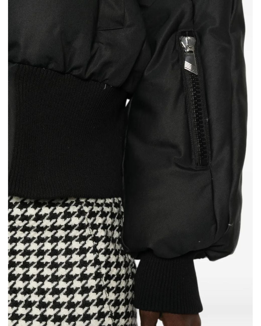 The Attico Black Hooded Down Jacket
