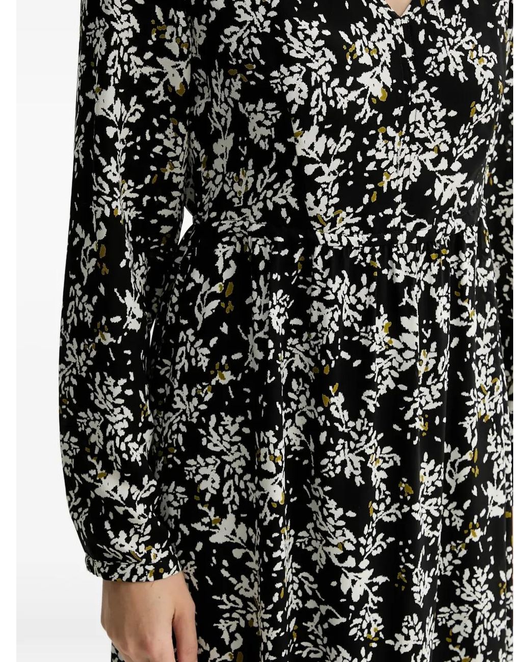 Marc O' Polo Black V-Neck Midi Dress