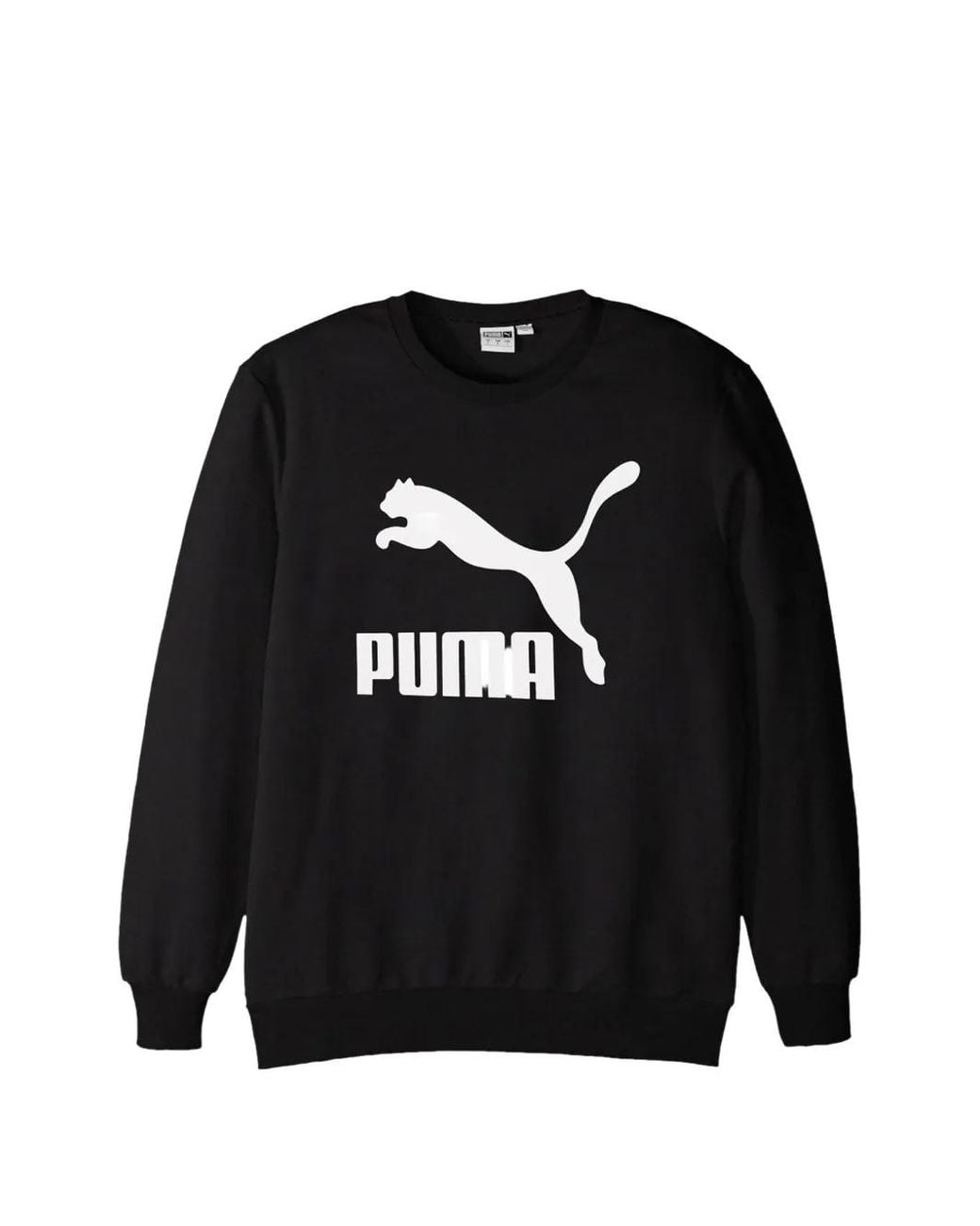 PUMA Black Logo-Print Crew-Neck Sweatshirt for men