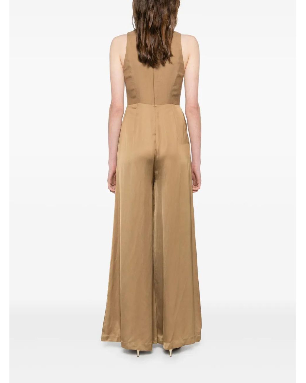 Twinset Natural Long Satin Jumpsuit