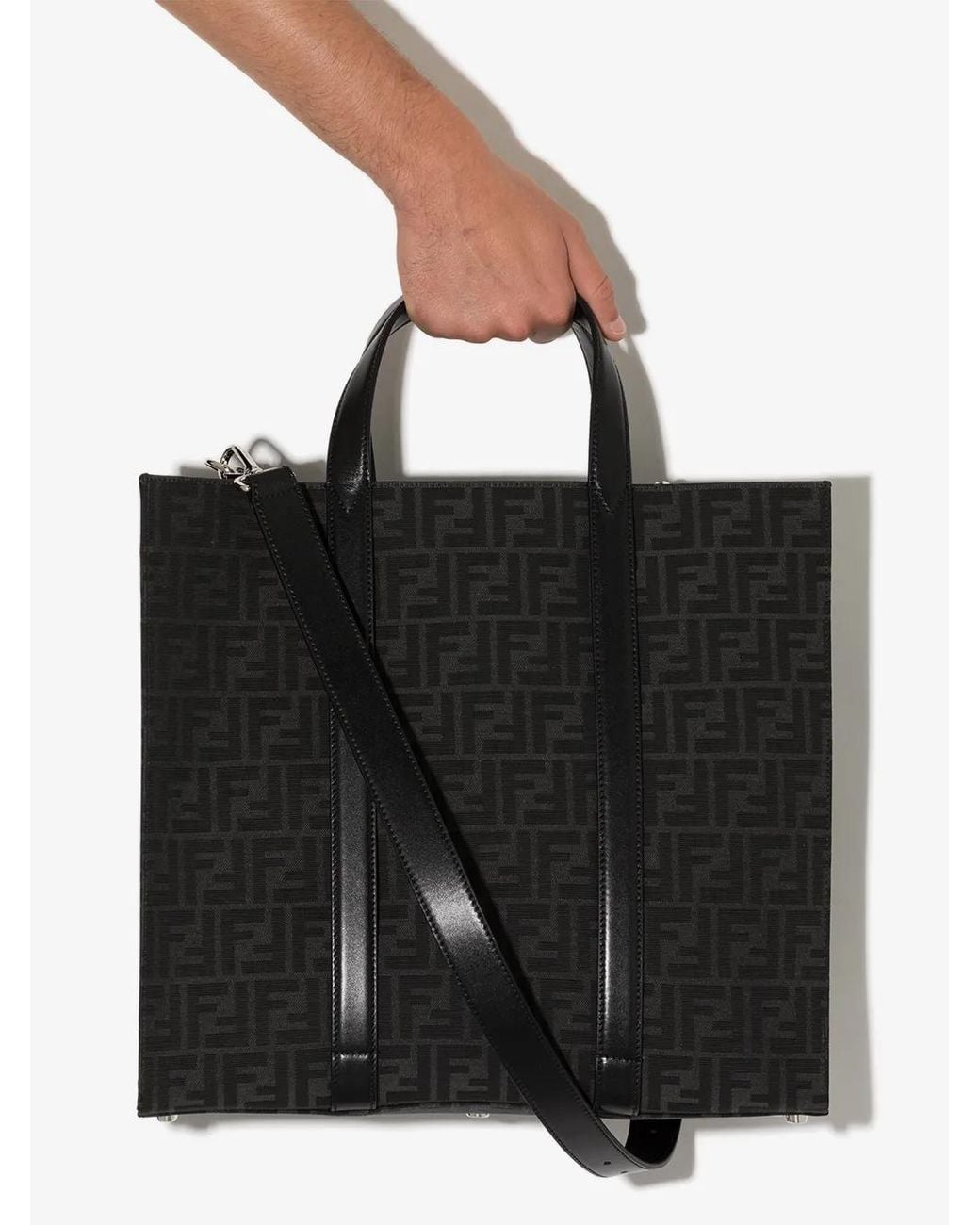 Bolso shopper con monograma FF Fendi de hombre de color Black