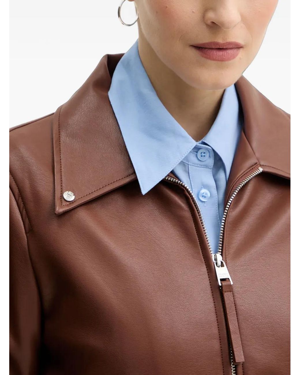 Silvian Heach Blue Veste Bomber Eldar À Fermeture Zippée