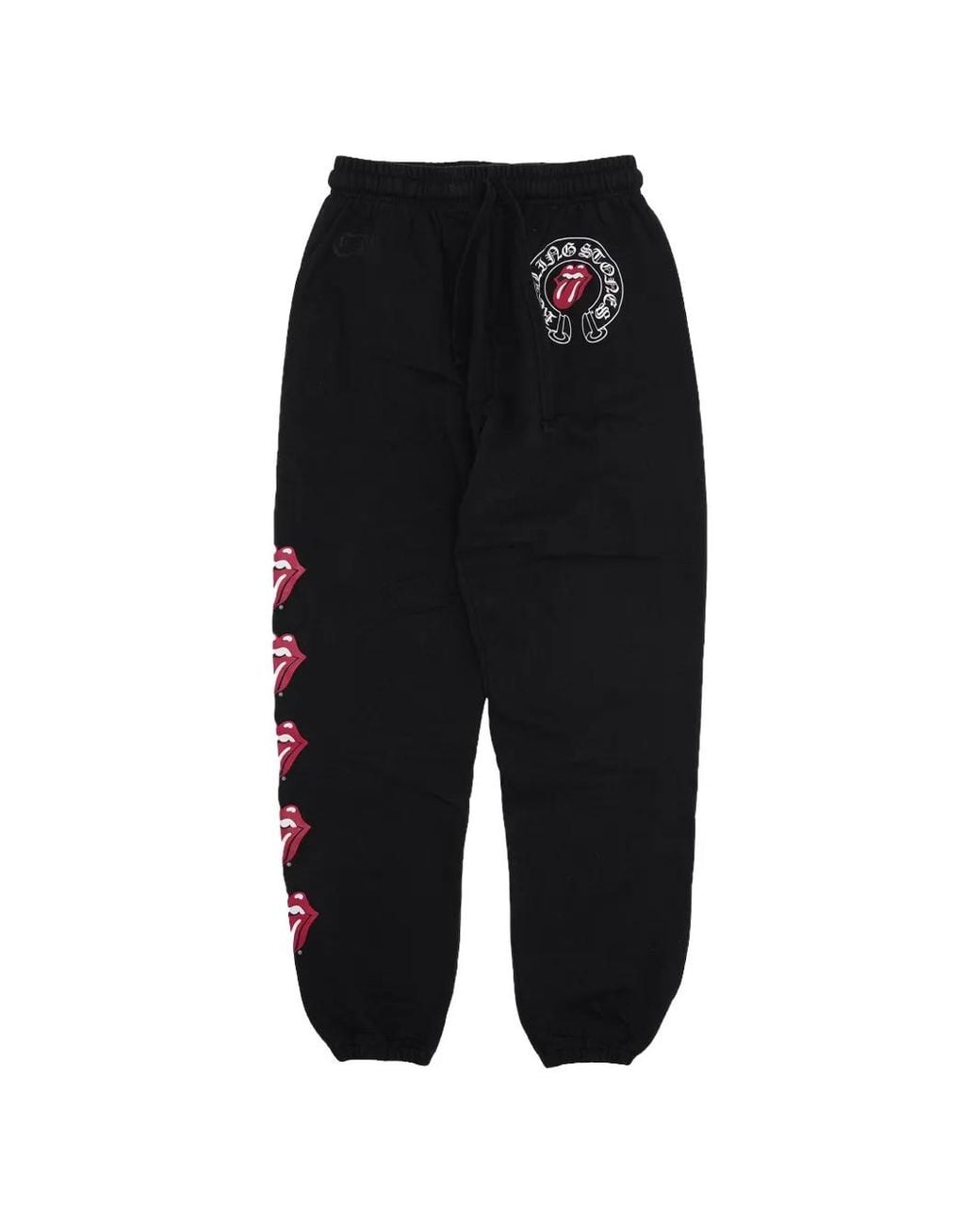 Chrome Hearts Black Rolling Stones Embroidered Track Pants for men