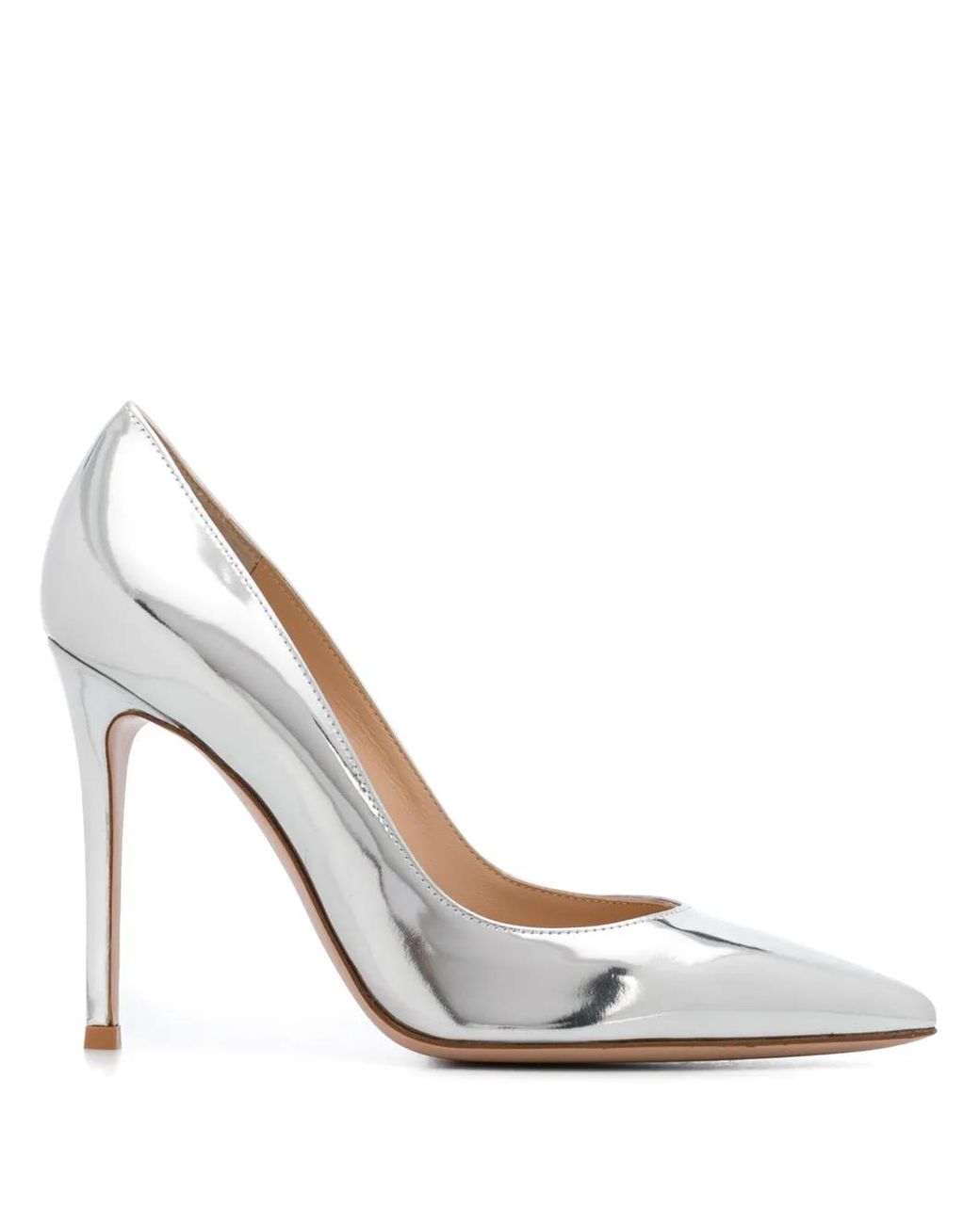 Gianvito Rossi White Gianvito 105Mm Metallic-Effect Pumps