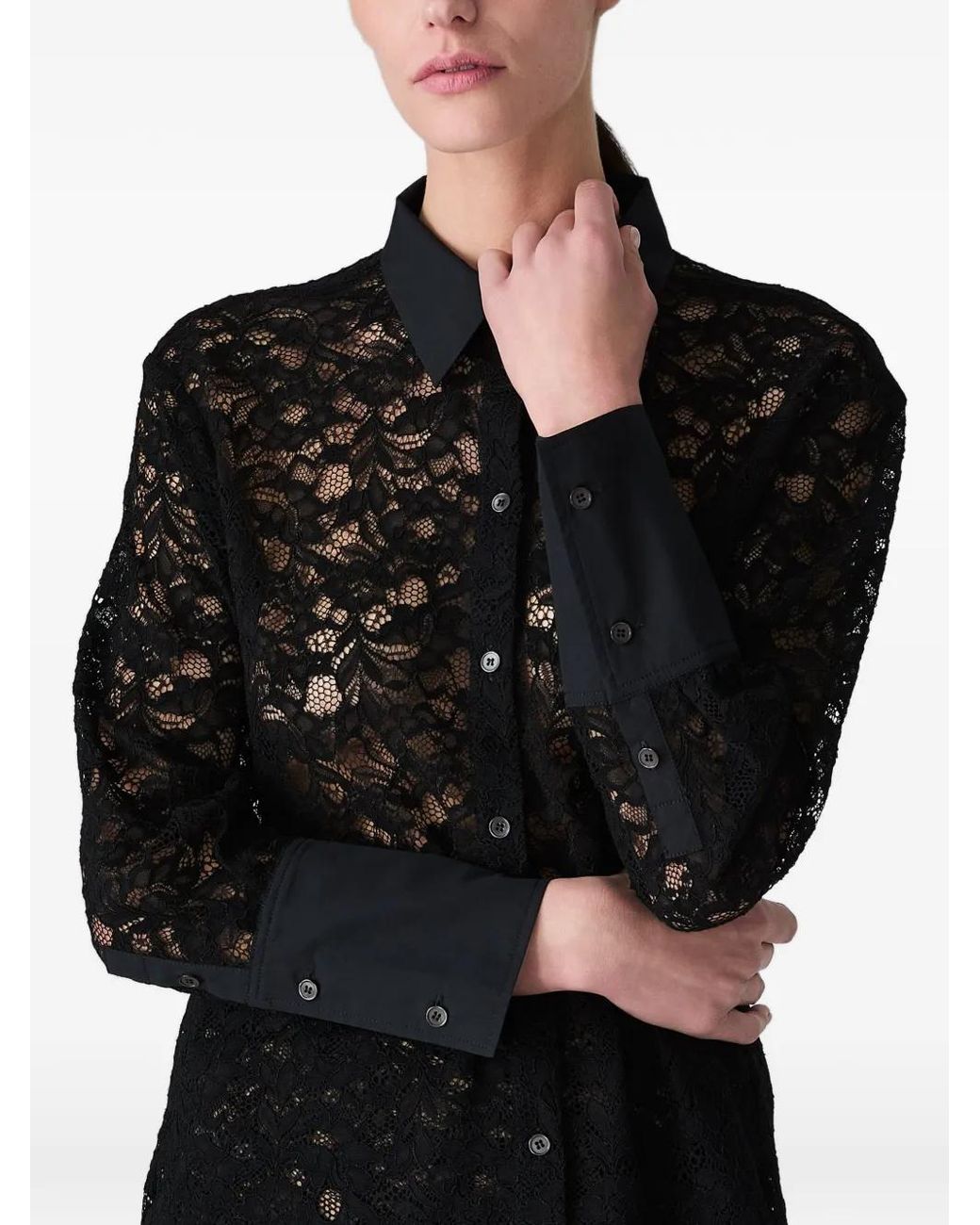 Vera Wang Gray Cora Lace Shirt