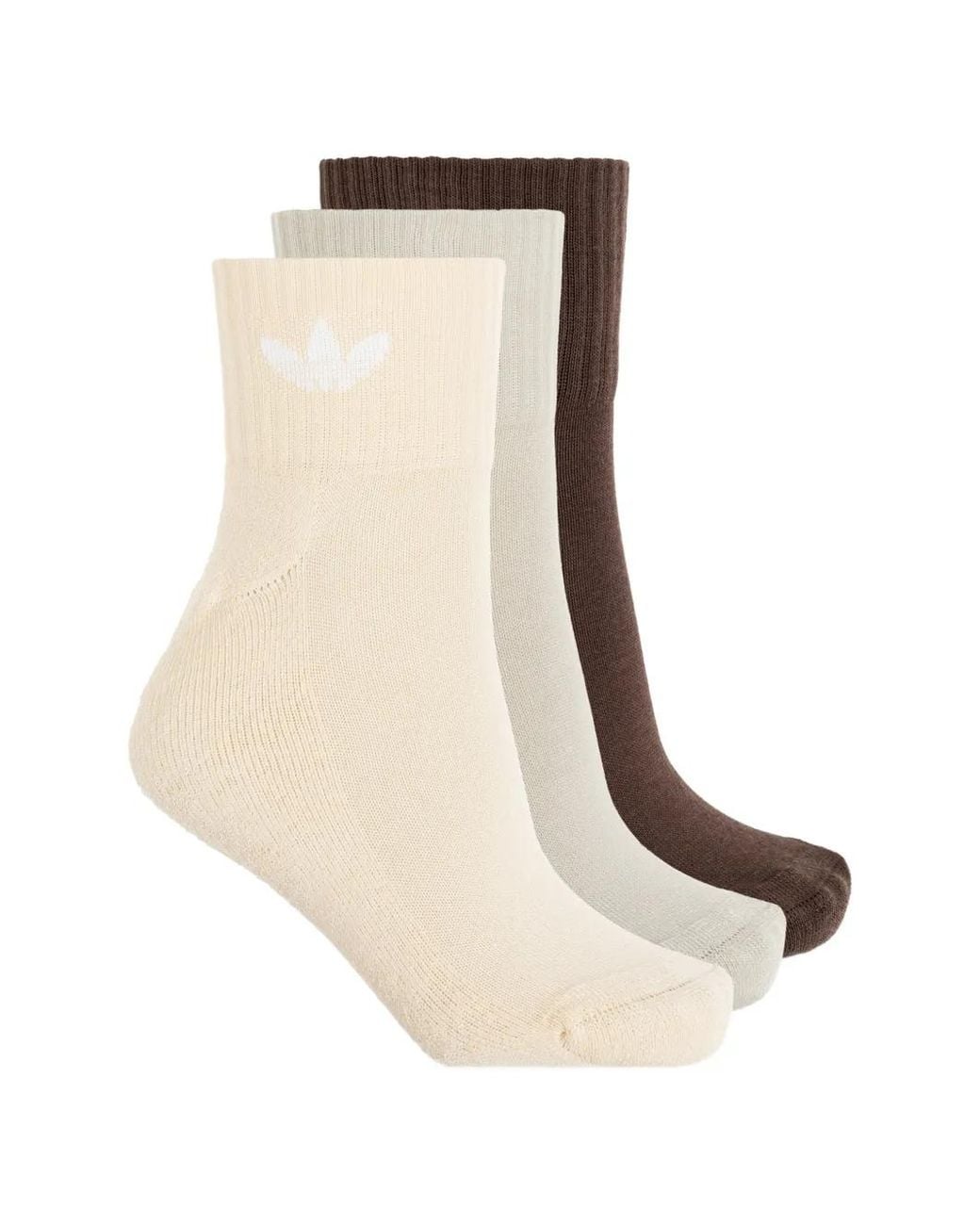 Adidas Natural Logo-Embroidered Three-Pack Socks for men