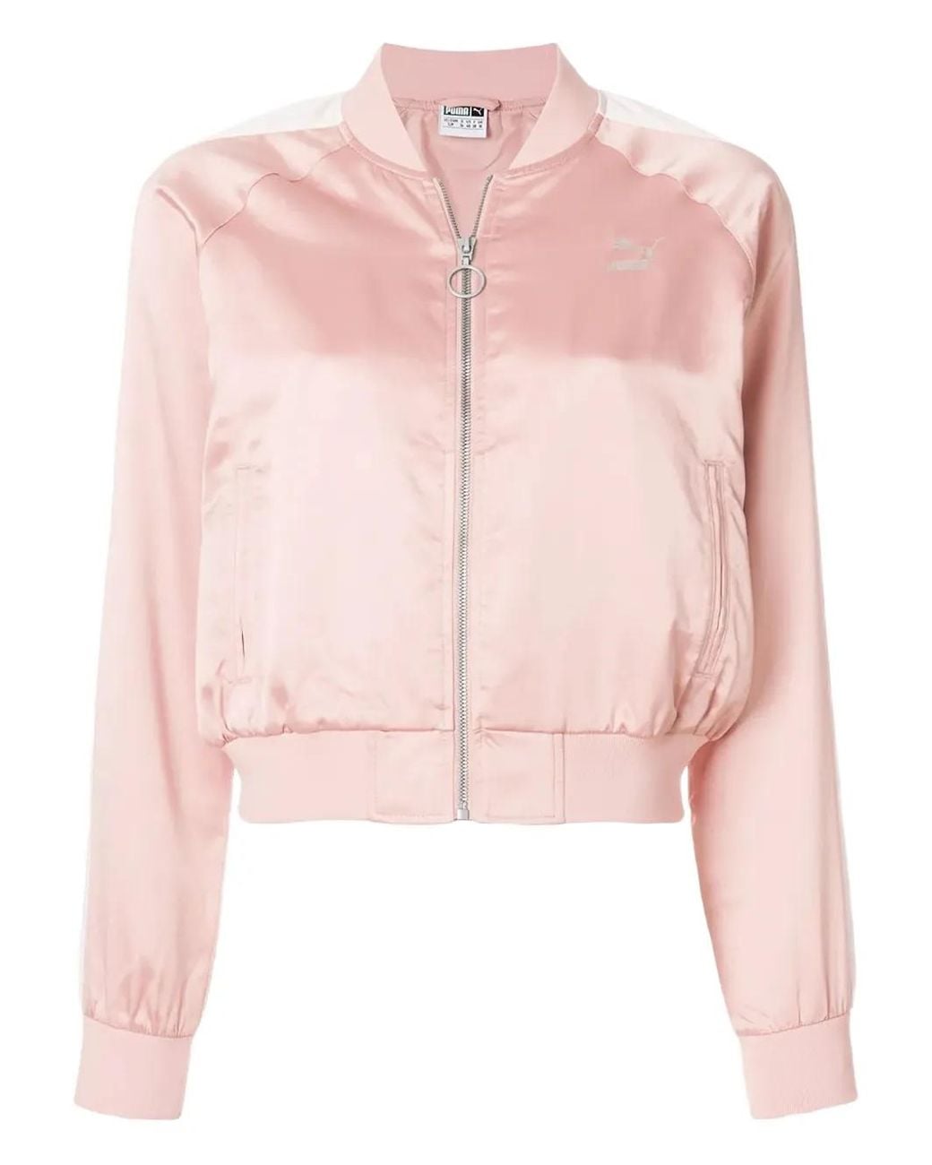 PUMA Pink Cropped Bomber Jacket