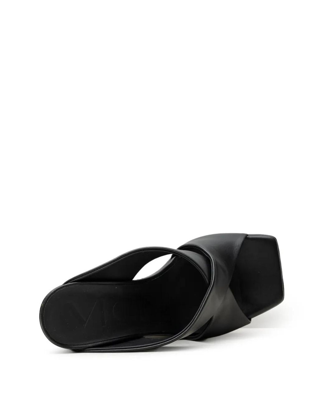 Vicini Black Wedge-Mules Mit Überkreuzten Riemen