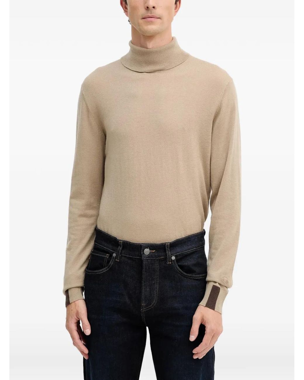 Mos Mosh Blue Adam Roll-Neck Sweater for men