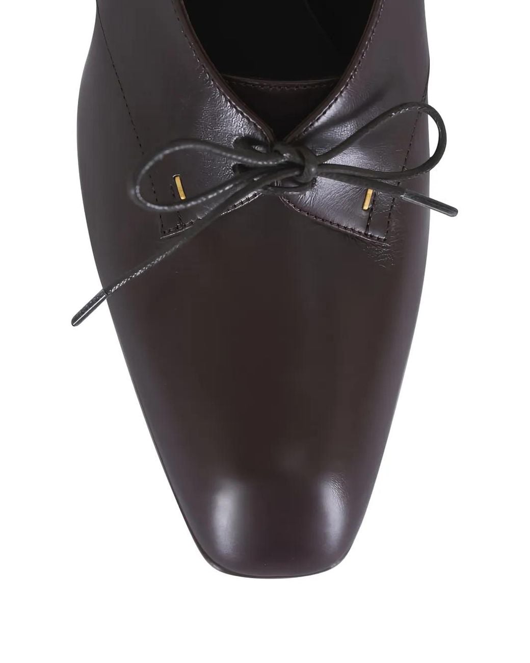 Khaite White Lace-Up Leather Pumps