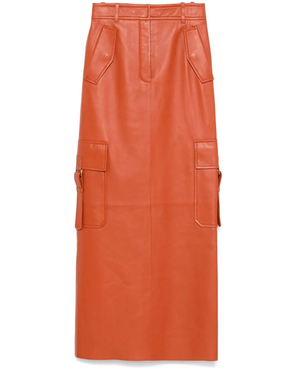 Zimmermann Orange Jupe Longue Illustration En Cuir