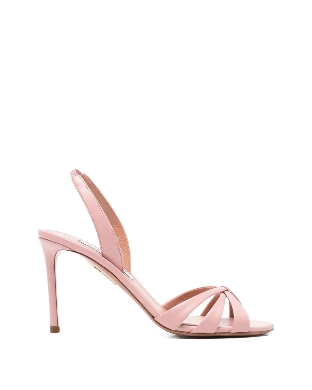 Aquazzura Pink Strappy Knotted Sandals