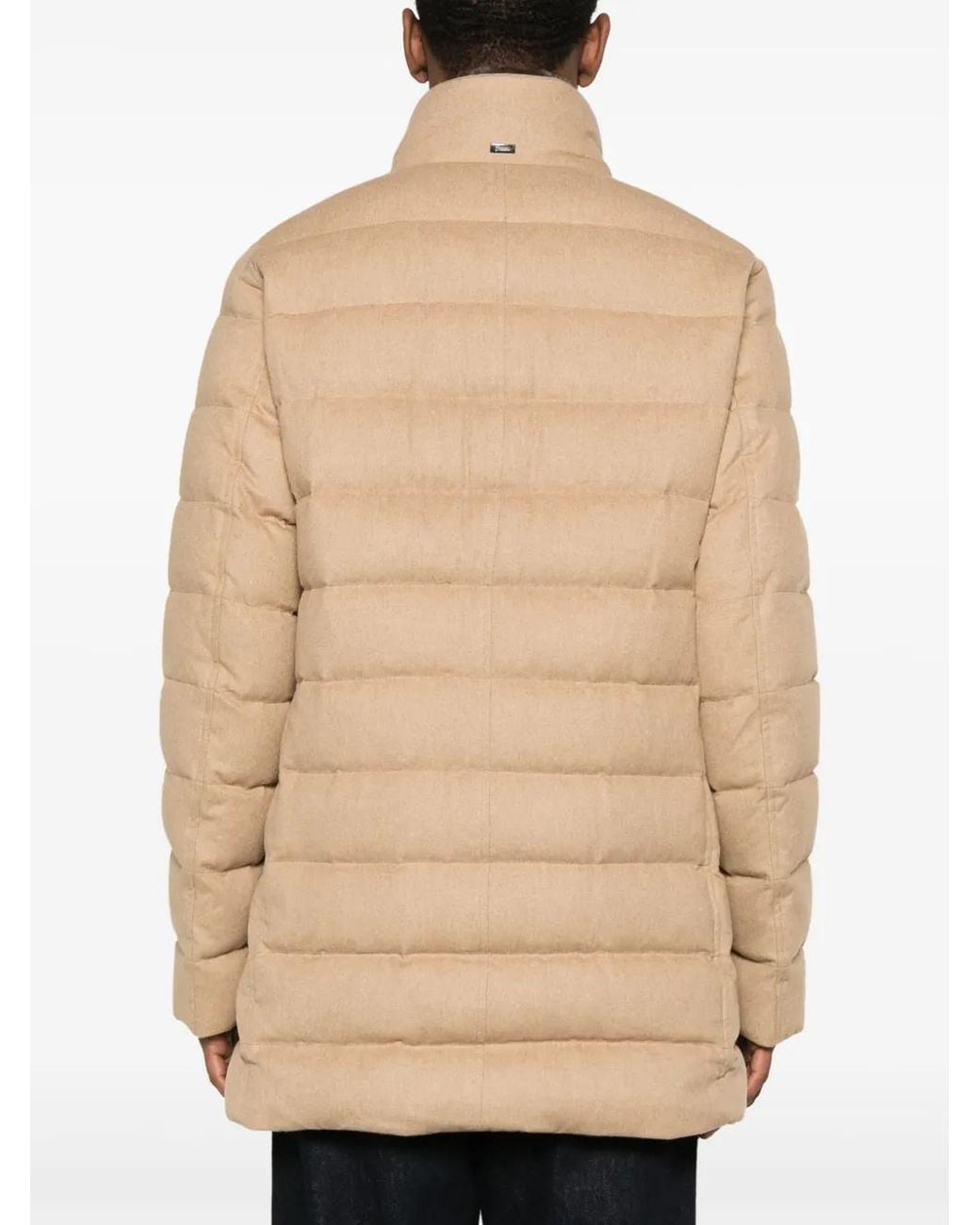 Herno Natural High-Neck Zip-Up Quilted Coat for men
