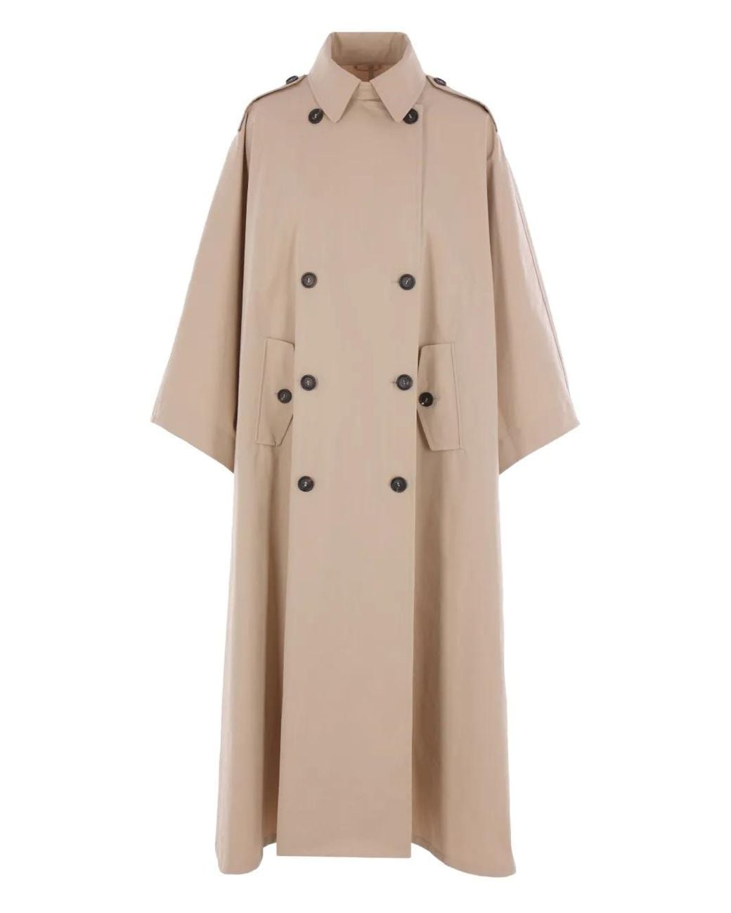 Brunello Cucinelli Natural Double-Breasted Coat
